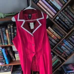 HAZ HOTEL ALASTOR Red Sleeveless Button-Up Dress